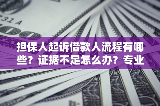 武汉担保人起诉借款人流程有哪些？证据不足怎么办？专业律师解答