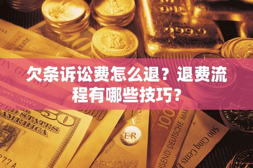武汉欠条诉讼费怎么退？退费流程有哪些技巧？