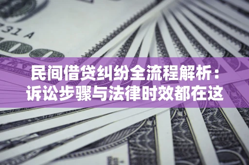 武汉民间借贷纠纷全流程解析：诉讼步骤与法律时效都在这儿了