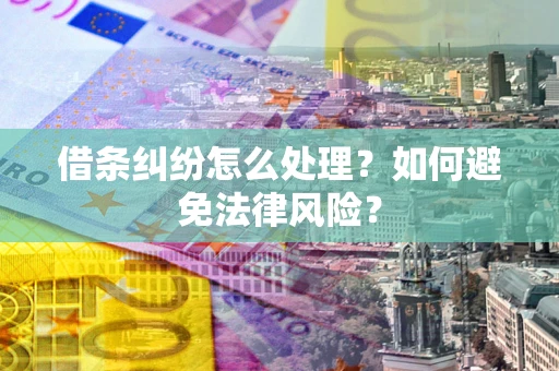 武汉借条纠纷怎么处理？如何避免法律风险？